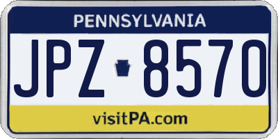 PA license plate JPZ8570