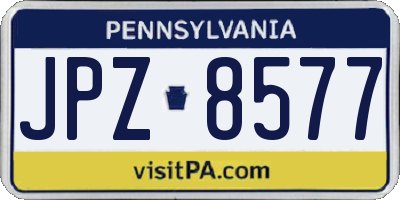 PA license plate JPZ8577