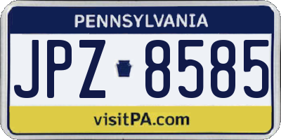 PA license plate JPZ8585