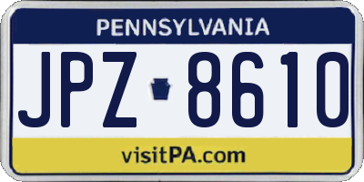 PA license plate JPZ8610