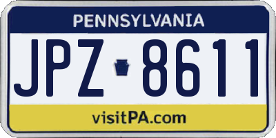 PA license plate JPZ8611