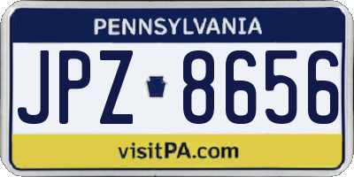 PA license plate JPZ8656