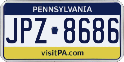 PA license plate JPZ8686