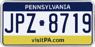 PA license plate JPZ8719