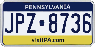 PA license plate JPZ8736
