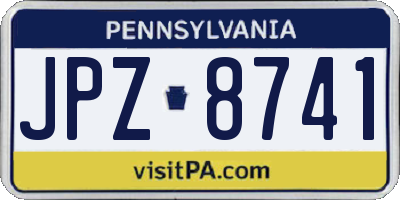 PA license plate JPZ8741