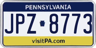 PA license plate JPZ8773
