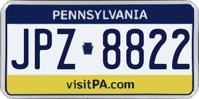 PA license plate JPZ8822