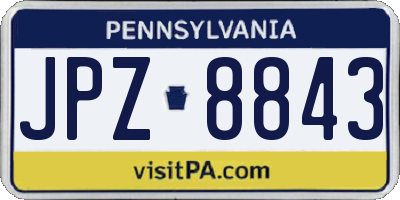 PA license plate JPZ8843