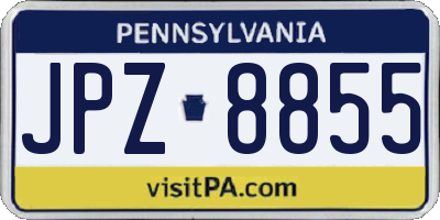 PA license plate JPZ8855