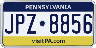 PA license plate JPZ8856