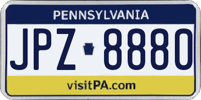 PA license plate JPZ8880