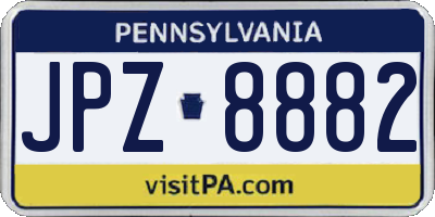 PA license plate JPZ8882