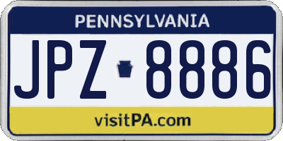 PA license plate JPZ8886