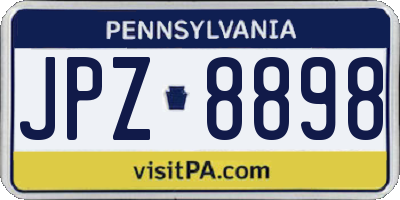 PA license plate JPZ8898