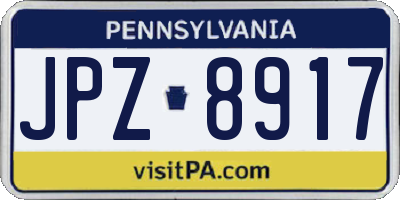 PA license plate JPZ8917