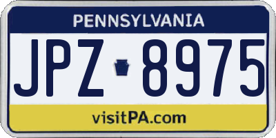 PA license plate JPZ8975