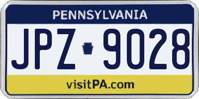 PA license plate JPZ9028