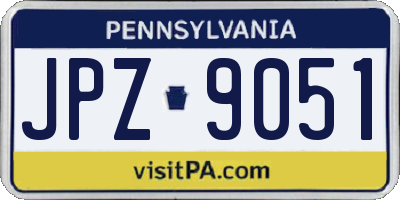 PA license plate JPZ9051