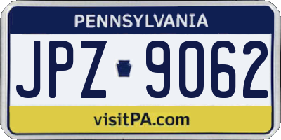 PA license plate JPZ9062