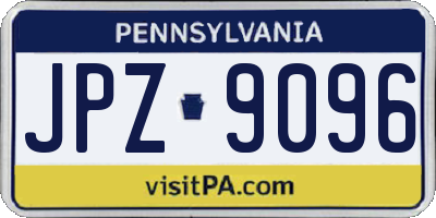 PA license plate JPZ9096