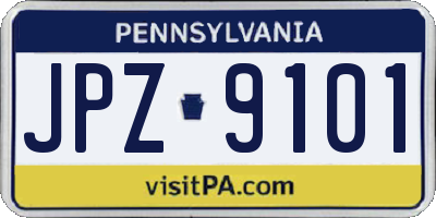 PA license plate JPZ9101