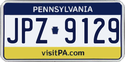 PA license plate JPZ9129