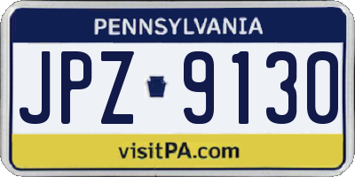 PA license plate JPZ9130