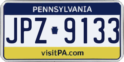 PA license plate JPZ9133