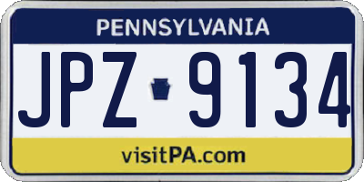 PA license plate JPZ9134