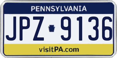 PA license plate JPZ9136