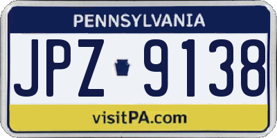 PA license plate JPZ9138