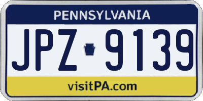 PA license plate JPZ9139
