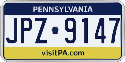 PA license plate JPZ9147