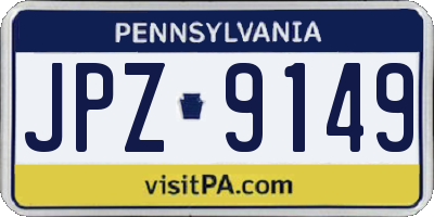 PA license plate JPZ9149