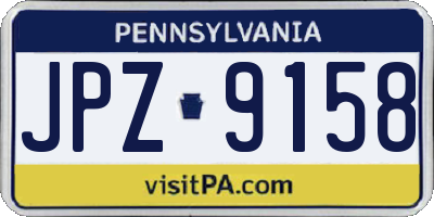 PA license plate JPZ9158