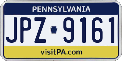 PA license plate JPZ9161