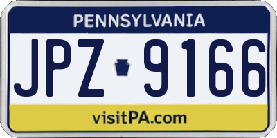 PA license plate JPZ9166