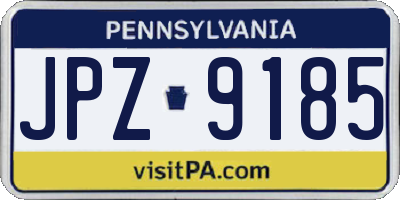 PA license plate JPZ9185