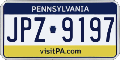 PA license plate JPZ9197