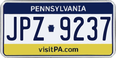PA license plate JPZ9237