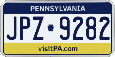 PA license plate JPZ9282