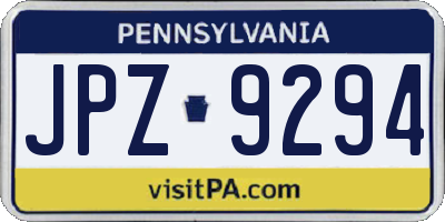 PA license plate JPZ9294
