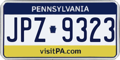 PA license plate JPZ9323