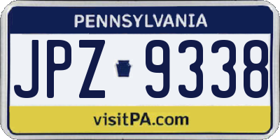PA license plate JPZ9338