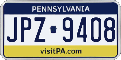 PA license plate JPZ9408
