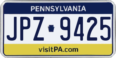 PA license plate JPZ9425