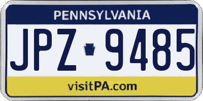PA license plate JPZ9485