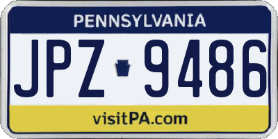 PA license plate JPZ9486