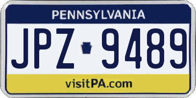 PA license plate JPZ9489